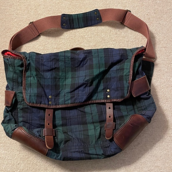 J. Crew Handbags - 90s Black Watch Canvas/Leather Bag